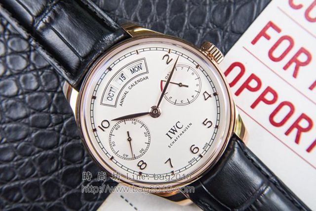 IWC手錶 V2升級版 萬國lW52850 葡萄牙萬年曆腕表系列 萬國表高端機械男表  hds1436